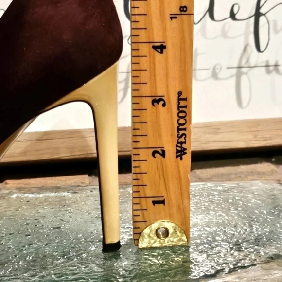 Bally Suede Patent Leather Pink Burgundy Cream Stiletto Wmns Sz 35 US 4.5 - Picture 11 of 15